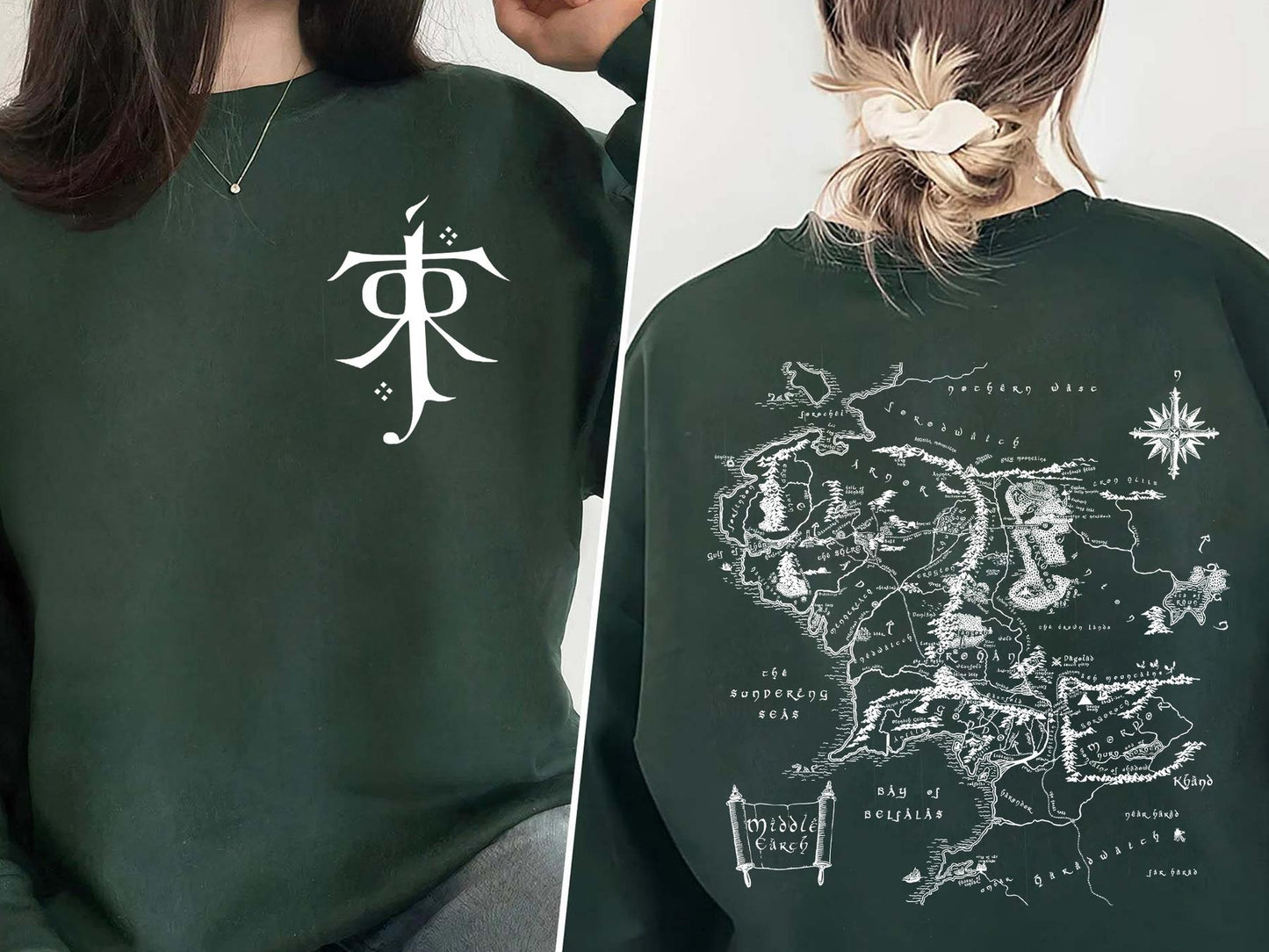 LOTR Shirt , JRR Tolkien Sweatshirt, Lord of the Rings Merch, LOTR Sweatshirt, Middle Earth Map