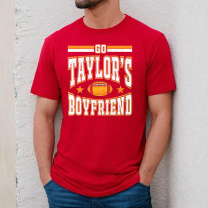 Go Taylor Boyfriend Funny Chiefs Shirt Red Color, Kansas Football Era T-Shirt