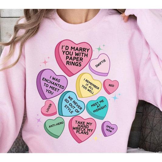 Taylor Valentines, Valentines Taylor Version, Lover, Candy Heart, Valentines Shirt, Women Outfit, Youthful Style 1PMAI