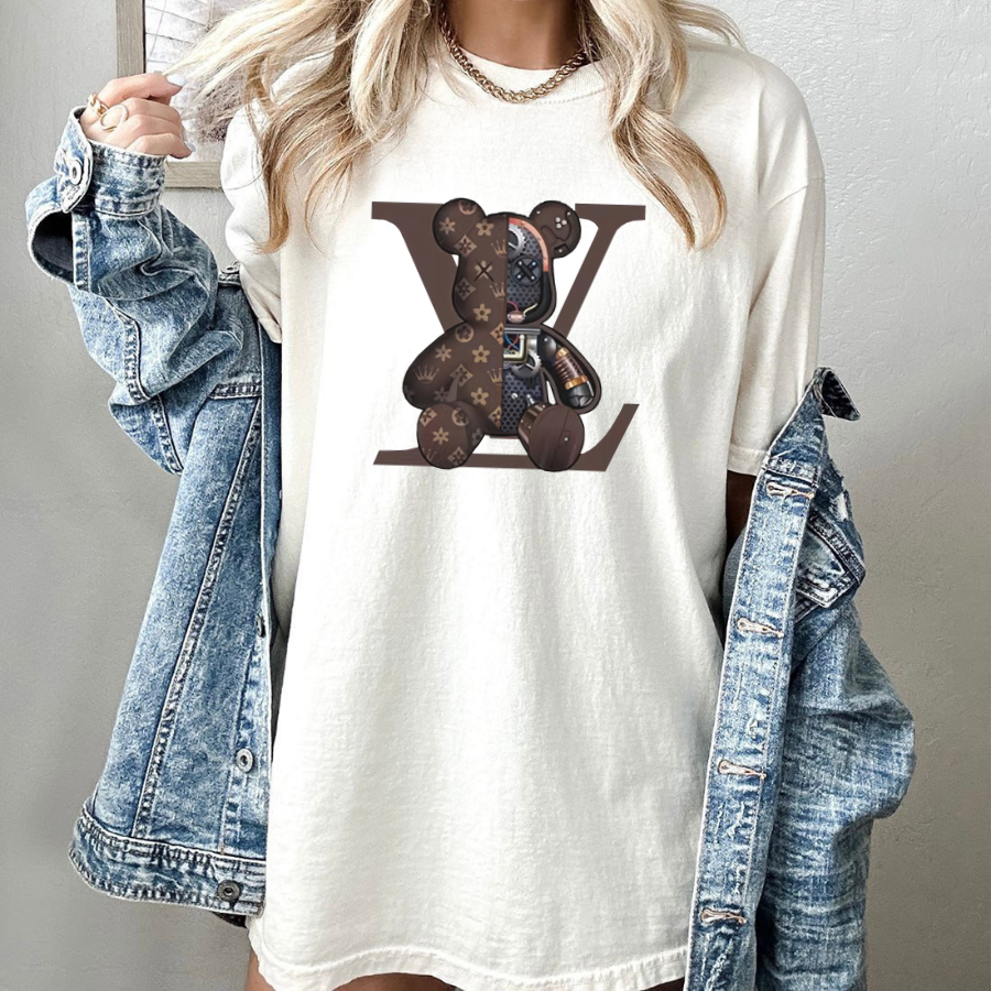 Brand New Summer LVV Brickbear Cotton T-Shirt for Men - Unisex Harajuku Streetwear - Hiyatee