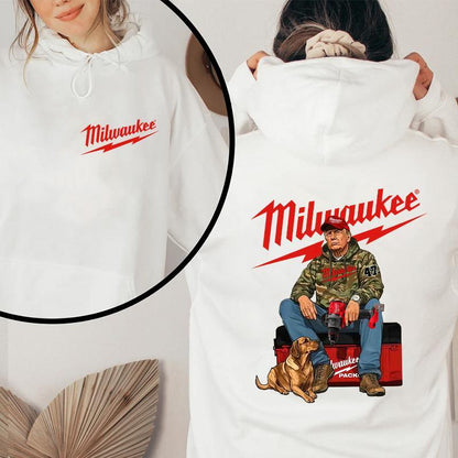 Milwaukeee Trump Camo Cotton Hoodie, Fuel Hand Drill Dog Hunt Tee 16NOV24TT6 Womenswear Check - Hiyatee