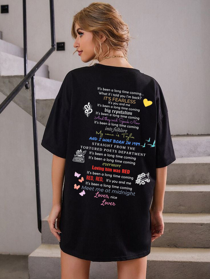 Taylor Song Lyrics Graphic T-Shirt - Fearless, Red, Lover & More