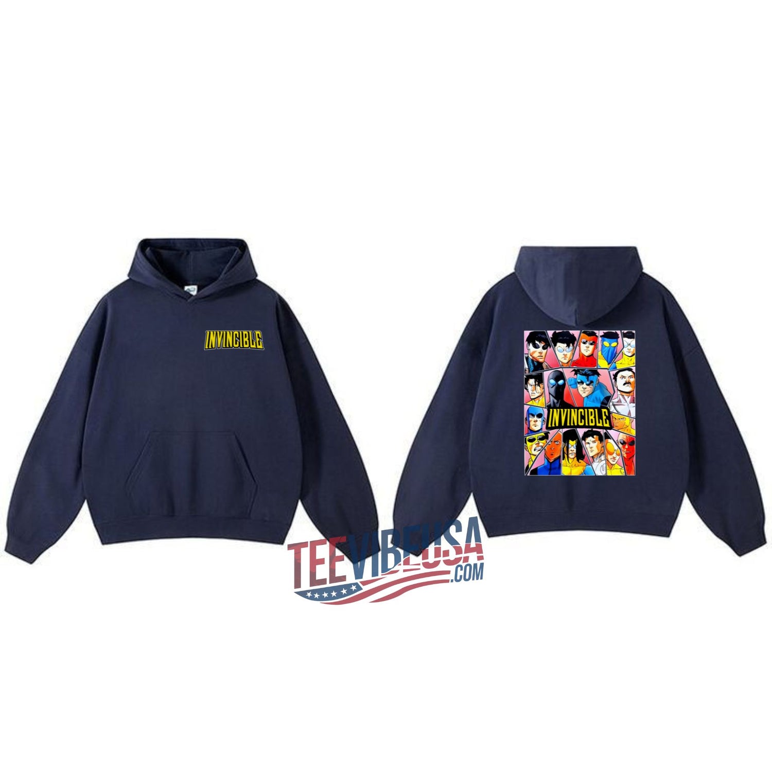  Dark Invincible Hoodie – Superhero-Inspired Graphic Streetwear-Teevibeusa