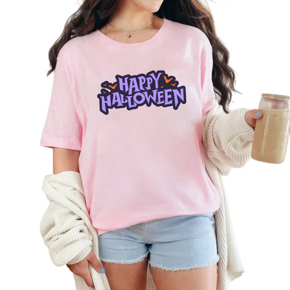 Happy Halloween T-Shirt – Cute & Spooky Graphic Tee for Fall, Unisex Pumpkin Season Shirt for Men & Women - Teevibeusa