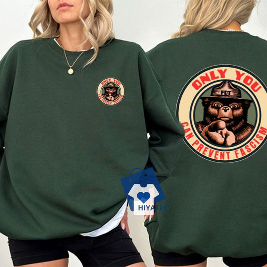 Protect Our Parks & Democracy Bear Sweatshirt-Teevibeusa