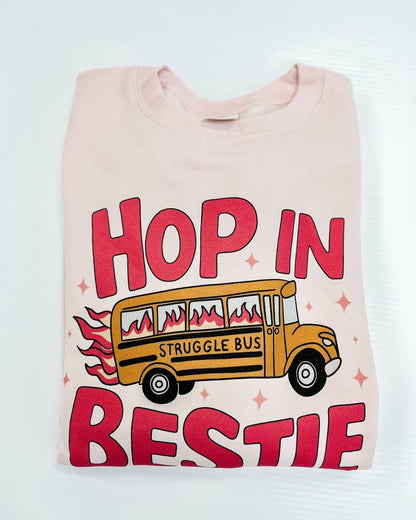 Hop In Bestie Struggle Bus Shirt – Funny Aesthetic Graphic Tee  Cute Best Friend Gift