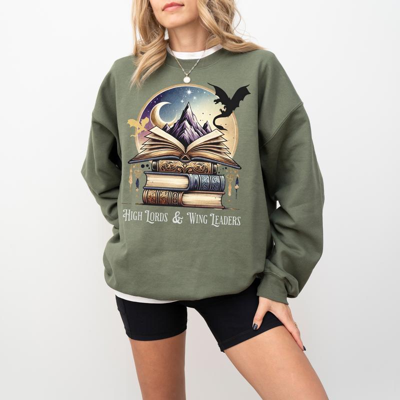 High Lords and Wing Leaders Sweatshirt, ACOTAR Merch, YA Fantasy, Bookish Merch, Bookworm, Fourth Wing Merch, Book Lover Sweatshirt, Bookworm Shirt