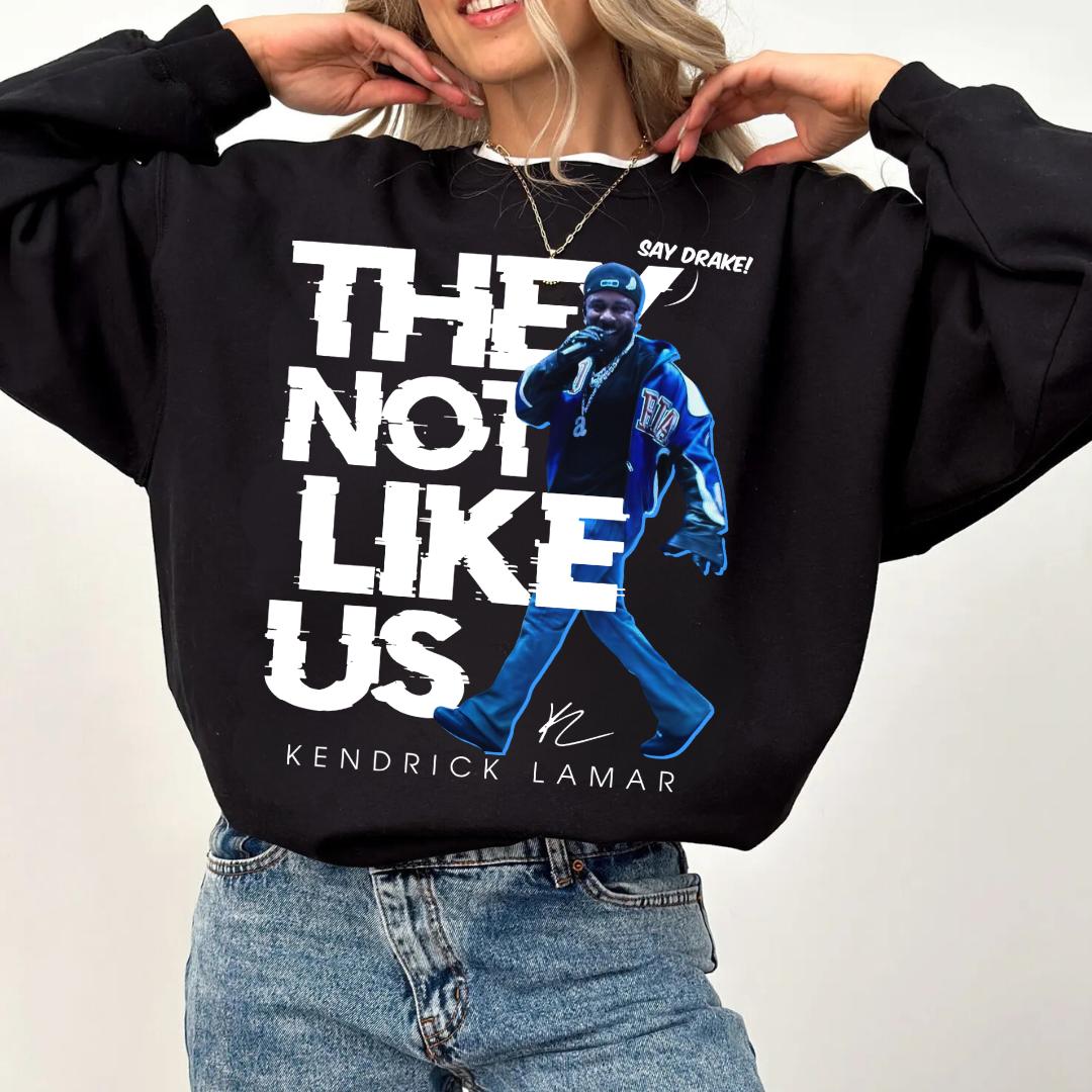 Kendrick Lamar They Not Like Us Music SweatShirt, GNX LANA SOS Album Retro Hip Hop Grand National Tour Graphic Vintage Cotton Menswear