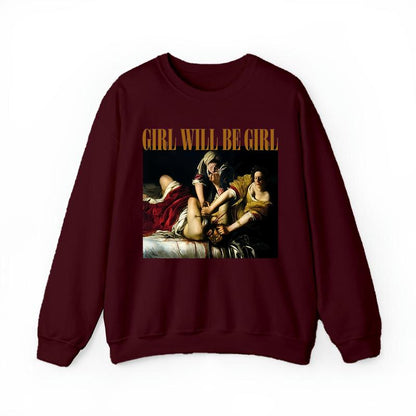 Empowered Women’s Oversized Graphic Sweatshirt – 'Girls Will Be Girls' Bold Statement Pullover for Confident Women