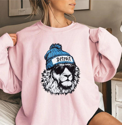 Detroit Football Crewneck Sweatshirt, Vintage Sports Fan Apparel, Trendy Game Day Gift, Unisex Detroit Sweatshirt, Detroit Football Fan - Hiyatee