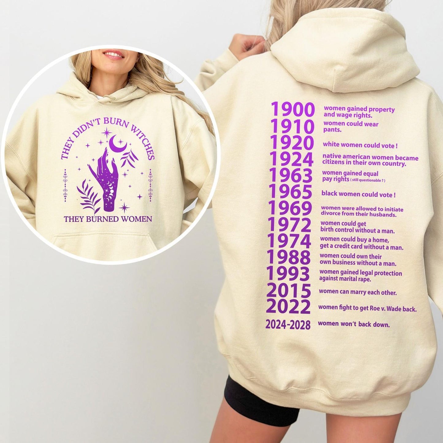 Feminist Shirt, 2024-2028 Women Won't Back Down, They Didn't Burn Witches They Burned Women Shirt, Women's Rights Shirt, Vote for Women Rights Shirt, Equality Shirt, Witchy Shirt, Witchy Feminist Shirt - Hiyatee