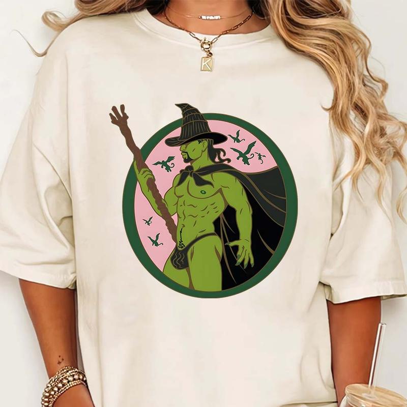 Gay Elphaba Witch Shirt, Wicked Musical Fan Gift, Bold Wizard of Oz Tshirt, LGBTQ Pride Witch Crewneck, Magical Green Witch Wicked Shirt