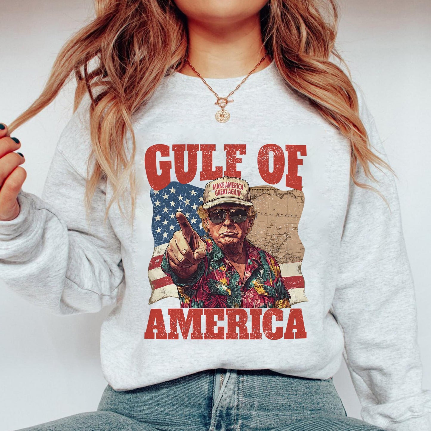 Funny Trump Gulf of America SweatShirt, Viral Gulf of Mexico to Gulf of America, Gulf of America Trump Shirt, Funny Trump Shirt