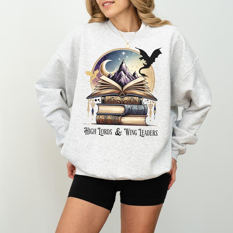 High Lords and Wing Leaders Sweatshirt, ACOTAR Merch, YA Fantasy, Bookish Merch, Bookworm, Fourth Wing Merch, Book Lover Sweatshirt, Bookworm Shirt