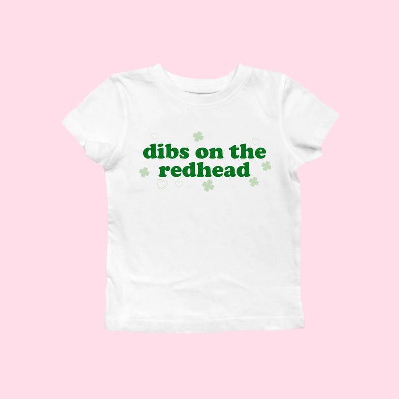 St. Patrick's Day Oversized Tee for Women – "Dibs on the Redhead" Funny St. Paddy's Day Shirt