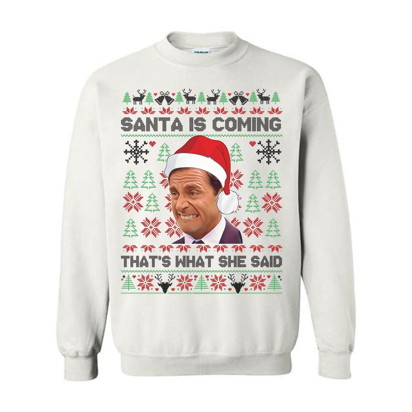 Michael Scott That's What She Said Ugly Christmas Sweatshirt, The Office Movie Shirt, Funny Sweater, Gift For Men And Women, Full Sizes, Crewneck Fit - Hiyatee