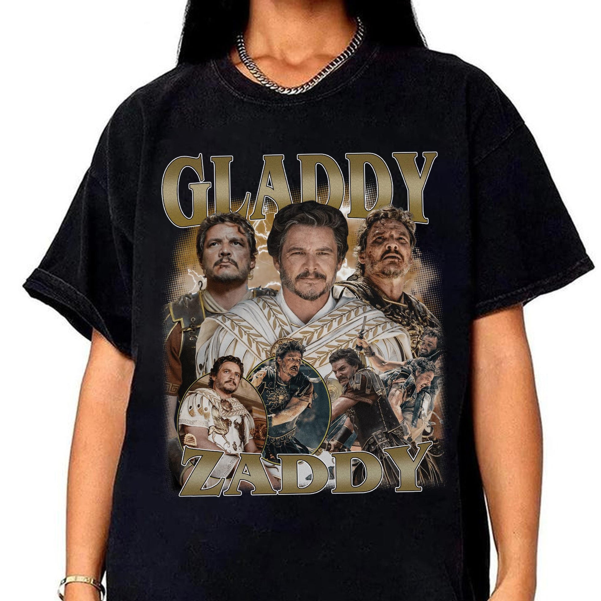 Gladdy Zaddy Marcus Acacius Vintage T-Shirt, Marcus Acacius Gladiator 2 Shirt, Pedro Pascal Gift For Movies Lovers - Hiyatee