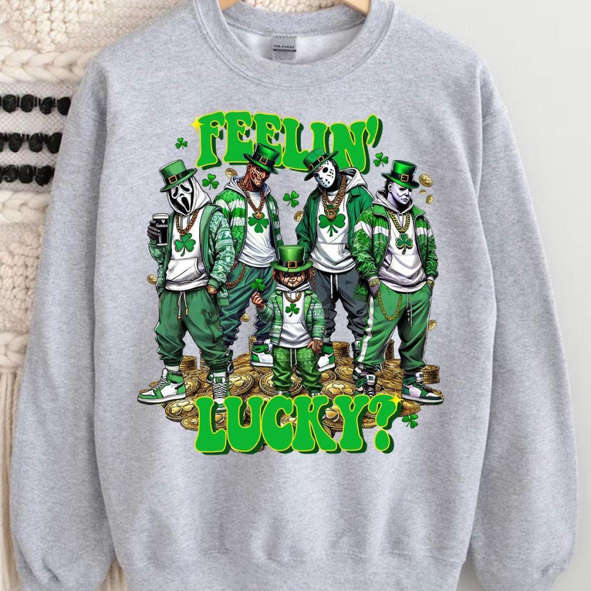 Feelin' Lucky Horror Sweatshirt – St. Patrick’s Day with a Spooky Twist