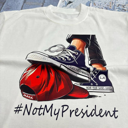 Not my presidentt Casual Cotton T-Shirt - Hiyatee