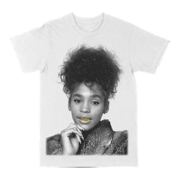 Whitney Houston Gold Grill Graphic Tee, TShirt