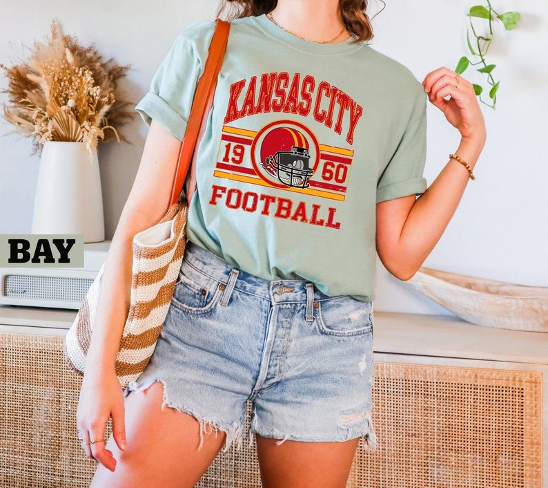 Comfort Colors Kansas City Football Shirt, Trendy Kansas Football Fan Shirt, Gift For Her, Popular Kansas City Fan Tee, Kansas Game Day Tee