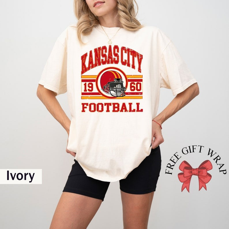 Comfort Colors Kansas City Football Shirt, Trendy Kansas Football Fan Shirt, Gift For Her, Popular Kansas City Fan Tee, Kansas Game Day Tee