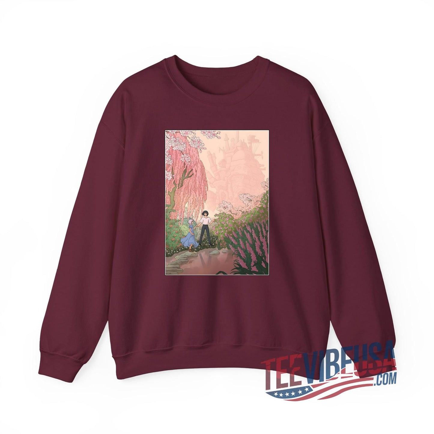 Howl & Sophie Anime Sweatshirt – Harajuku-Inspired Ghibli Crewneck